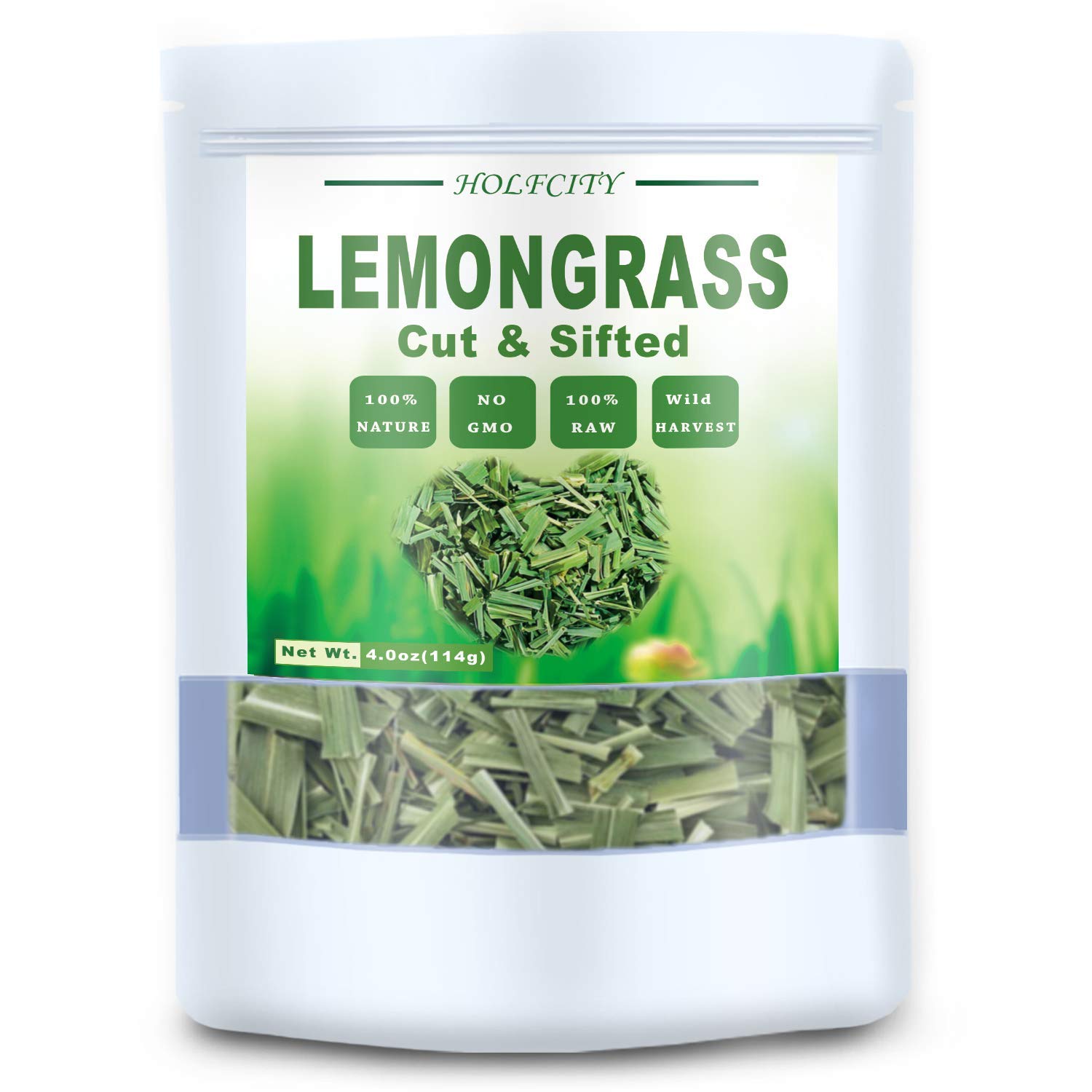 Dried Premium Lemongrass Leaves, Lemon Grass Loose Leaves Tea, Citronella for Thai Food and Herbal Tea, Cut & Sifted, Bulk Spices (4.0 oz)