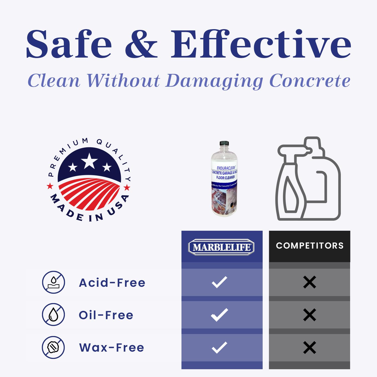 Marblelife EnduraCLEAN Garage and Indoor Concrete Floor Cleaner, Effective Basement & Garage Floor Cleaner, Effective Concrete Cleaner, Ready-To-Use