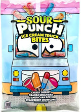 Sour Punch, Ice Cream Truck Bites, Candy, Cherry Sherbet, Orange Cream Bar, Americana Pop, Strawberry Snow Cone 3.7oz