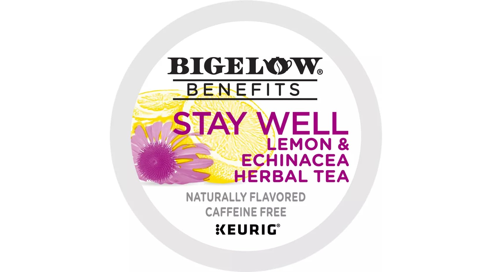 Bigelow Benefits Lemon & Echinacea Herbal Tea K-Cup Pods, 22 Count