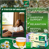 Chamomile Tea 25 Herbal Teabags of Te De Manzanilla Natural Dried Camomile Tea from Peru by Hanan