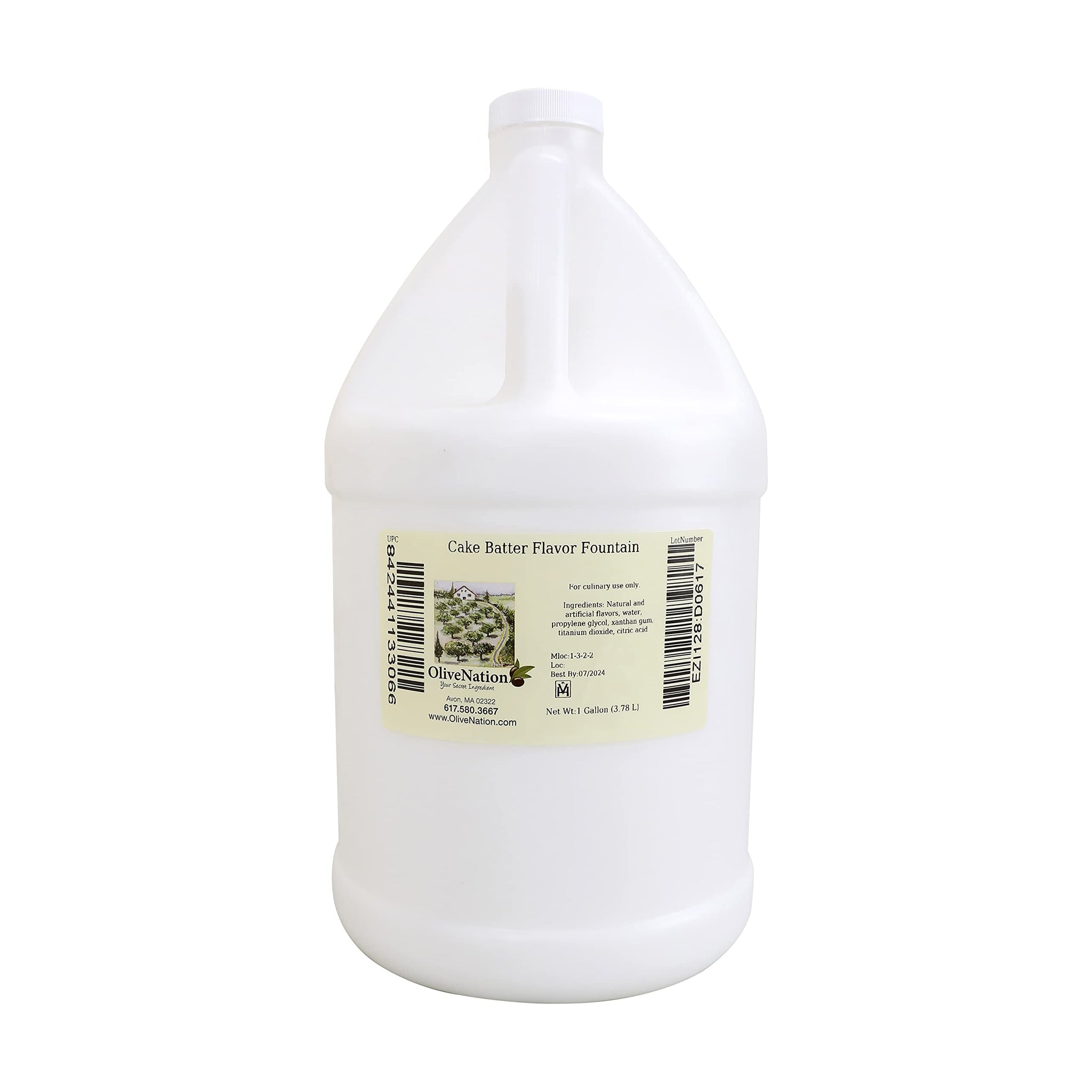 OliveNation Cake Batter Flavor Fountain, Low Sugar Flavoring for Beverages, Ice Cream, Baked Goods, , Non-GMO, Gluten Free, Kosher, Vegan - 8 ounces