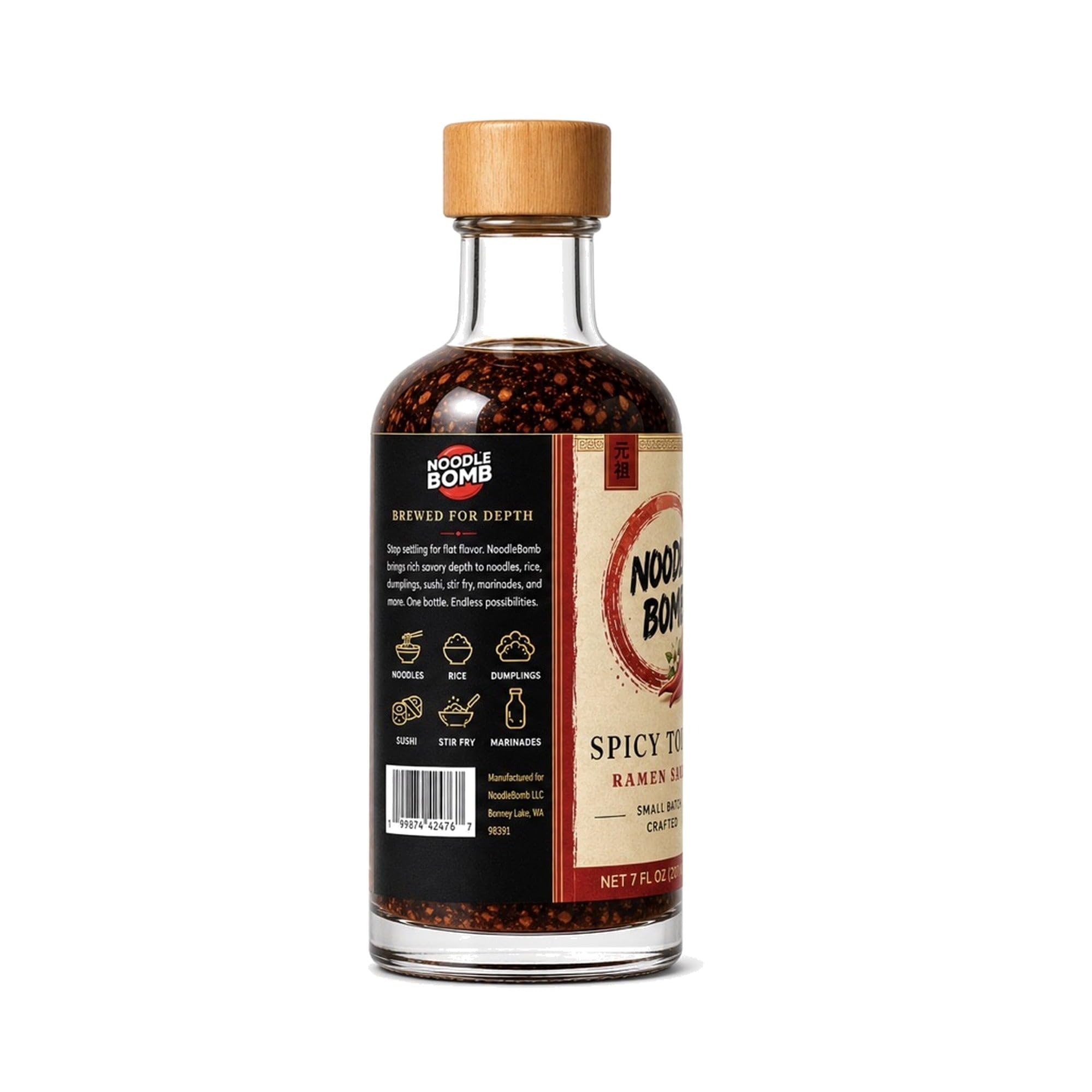 NoodleBomb Spicy Tokyo Premium Ramen Sauce, Bold Chili Heat and Deep Umami, Japanese-Style Finishing Sauce for Ramen, Rice Bowls, Dumplings