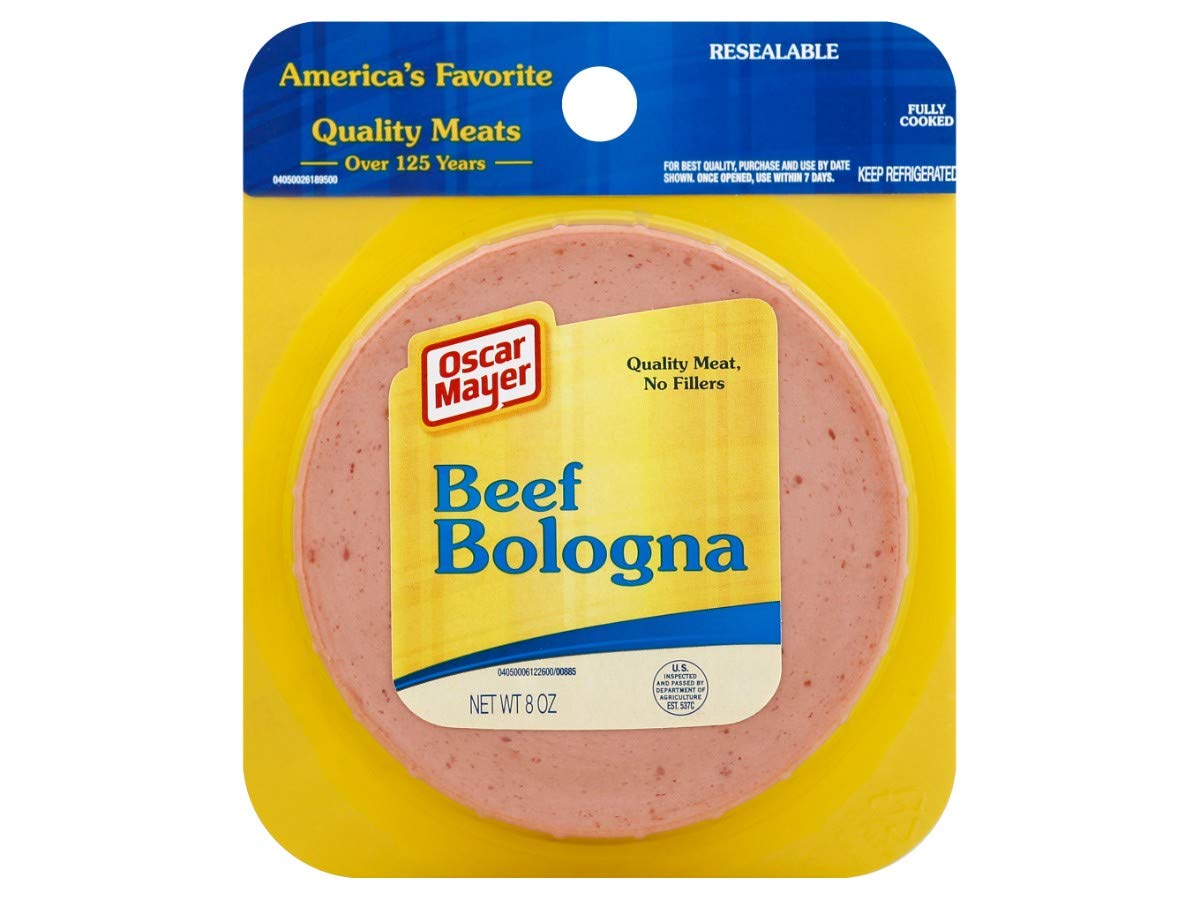 Kraft Oscar Mayer Sliced Beef Bologna, 8 Ounce -- 12 per case.