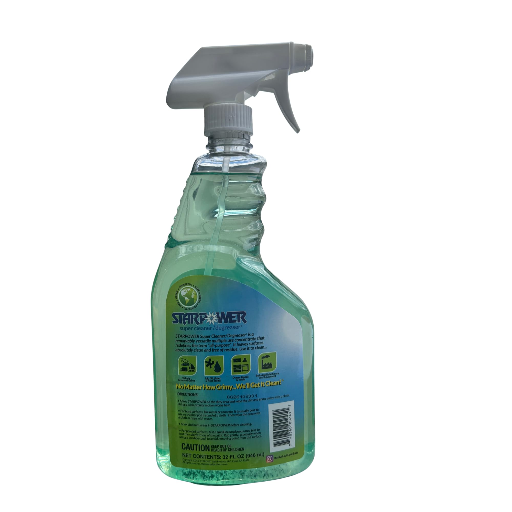 STARPOWER Heavy Duty Cleaner Degreaser RTU Spray, 32 oz, Pack of 2