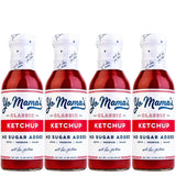Yo Mama's Foods Keto Classic Ketchup - Pack of (4) - No Sugar Added, Low Carb, Vegan, Gluten Free, Paleo Friendly, and Made with Whole Non-GMO