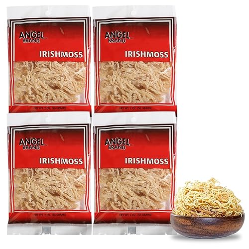Angel Brand Irish Sea Moss 2 oz Pouch, Pack of 4 - Nutrient-Rich Sea Vegetable Harvested from Clean Ocean Waters - Irish Sea Moss for Smoothies