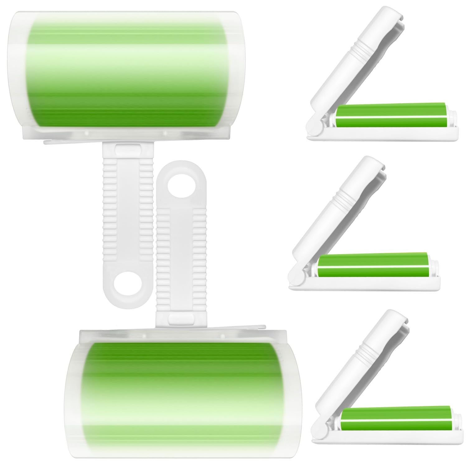Reusable Washable Lint Roller 5 Pack, Sticky Travel Lint Roller, Portable Compact Pet Hair Remover Cleaner with Cover for Clothes, Pet Hairs