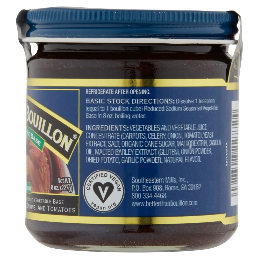 Better Than Bouillon Reduced Sodium Seasoned Vegetable Base, 8 oz