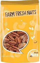 Whole, Shelled & Raw Georgia Pecans by Farm Fresh Nuts | 1 LB Bag of Southern Tastiness | Unsalted & Handpicked for Freshness | Perfect For Pecan Pie