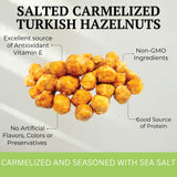 Otto Nuts - Salted Caramelized Turkish Hazelnuts, Non-GMO Naturally Vegan Snack, Good Source of Protein | 5 OZ with Resealable Bag