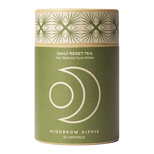 Highbrow Hippie Daily Reset Tea | Hair Wellness From Within, Stress Support & Circulation Boost | Organic Rooibos, Honeybush, Ashwagandha, Ginger |
