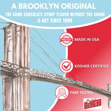 FOX'S U-BET Syrup Bottle, Kosher Certified, Brooklyn Original, Fat Free (1-Pack, Sugar-Free Chocolate)
