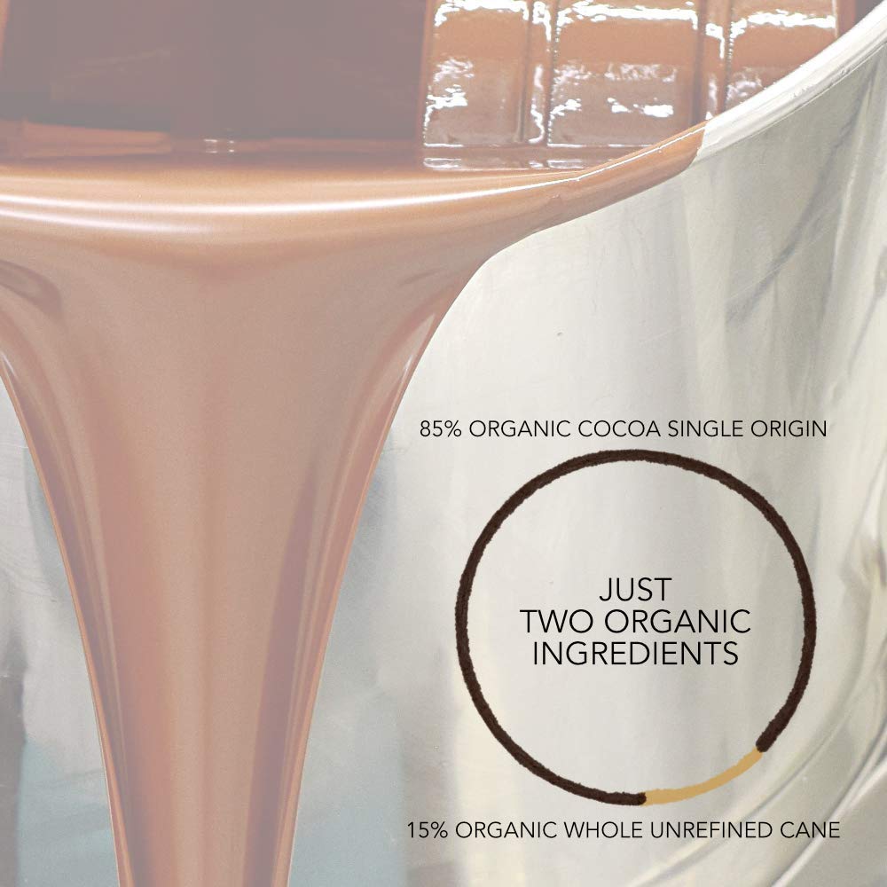 Nibble Chocolate Peru 85% | 3 Pack | Certified Organic | Vegan | 2 Ingredients | Gluten & Soy Free |