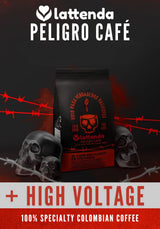 Peligro Specialty Coffee: High Voltage Colombian Coffee - Intense Flavor, 2 Pack 454g Ground