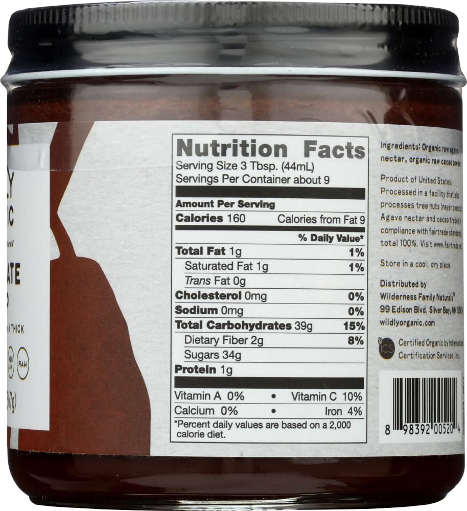 WILDERNESS PRODUCTS, Syrup, Chocolate, Pack of 6, Size 20 OZ, (Gluten Free GMO Free Kosher Vegan Wheat Free Yeast Free 95%+ Organic)