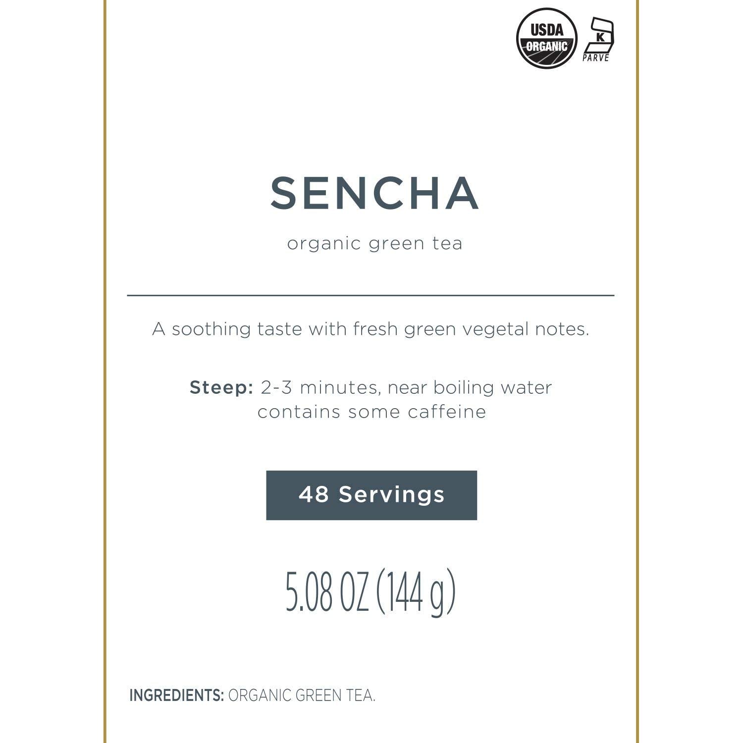 Tea Forte Sencha Green Tea Event Box, Bulk Pack of 48 Pyramid Infuser Tea Sachets for All Occasions