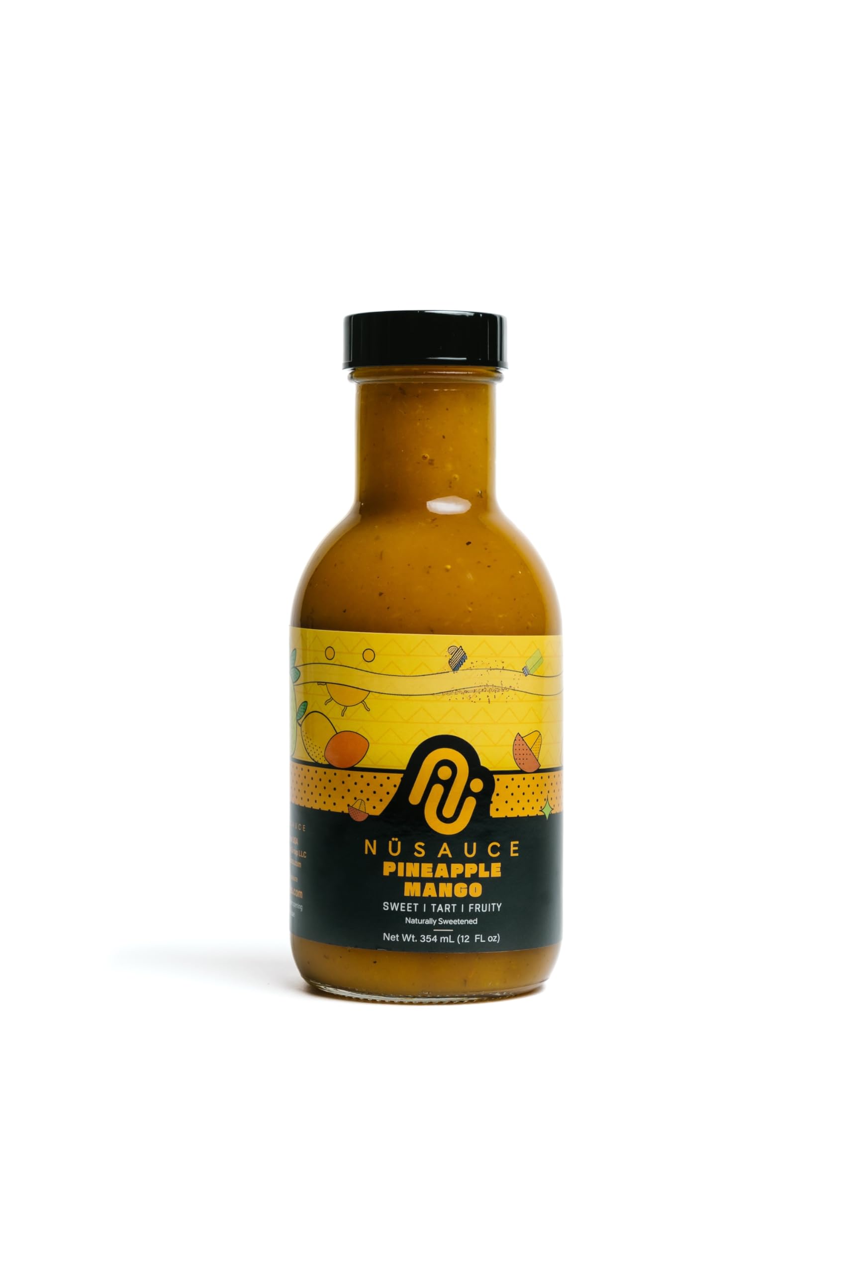 Pineapple Mango Sauce NuSauce - 12oz Bottle - Low Calorie with Premium Ingredients - Ideal for Glazes & Marinades