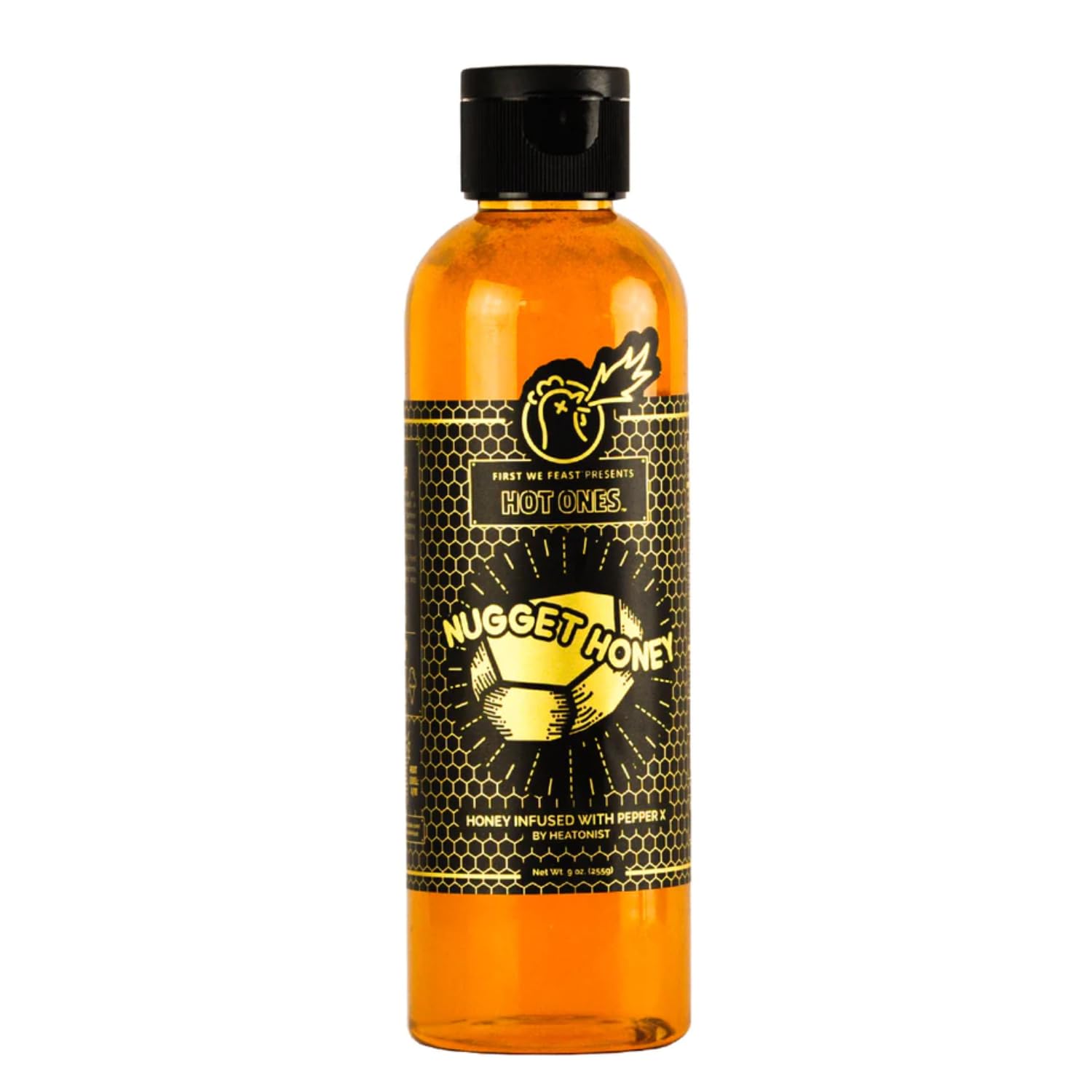 Nugget Honey by Hot Ones, Mild Heat Hot Sauce With Flavors of Honey, Gin & Pepper X, Made With All Natural Ingredients, 5 fl oz Bottle (1-Pack)