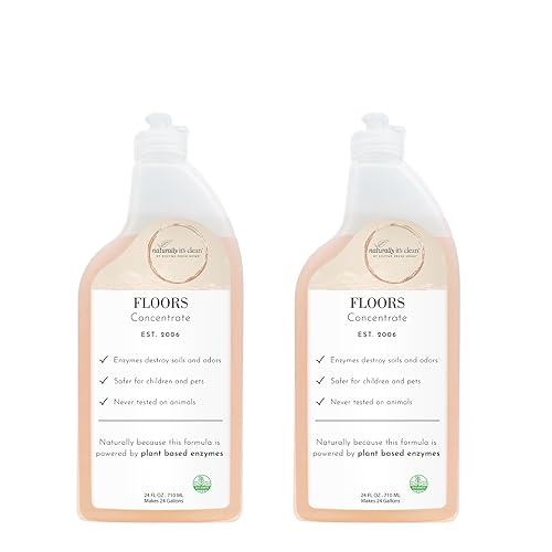 naturally it's clean Floor Enzyme Floor Cleaner | 24 Gallon Rinse Free Concentrate | 2 Pack