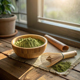 ReviTEAlize Matcha Mushroom Powder Latte Blend - Organic Japanese Ceremonial Grade Matcha Powder - Healthy Coffee Alternative - (30 Servings)