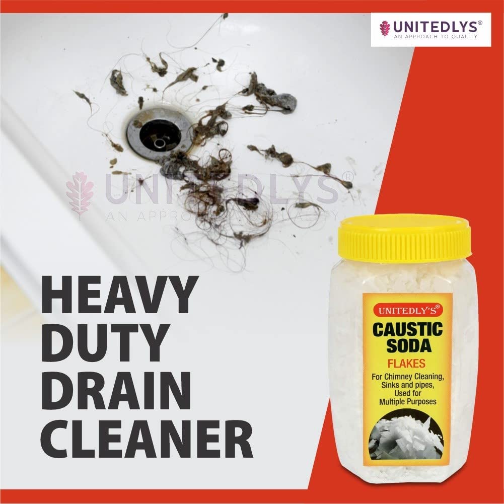 Mesliz Caustic Soda - Fast-Acting, Non-Toxic & Odorless Formula to Clear Blockages Instantly - Unblock Clogged Sinks & Pipes with Chimney & Drain