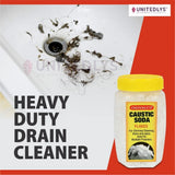 Mesliz Caustic Soda - Fast-Acting, Non-Toxic & Odorless Formula to Clear Blockages Instantly - Unblock Clogged Sinks & Pipes with Chimney & Drain