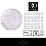 LUXE PARTY NYC Plastic 30 Pack Dinnerware Plates | Disposable| 10.25" | Dinner Plate | Dinner | Buffet| Partyware| Party Supplies | Holidays | Sliver