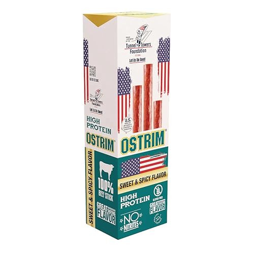 Ostrim Beef Snack Sticks, 1oz, High Protein, Keto & Paleo Friendly, Sugar Free, Gluten Free, No MSG, No Nitrates (Pack of 12) (1 oz, Sweet & Spicy)