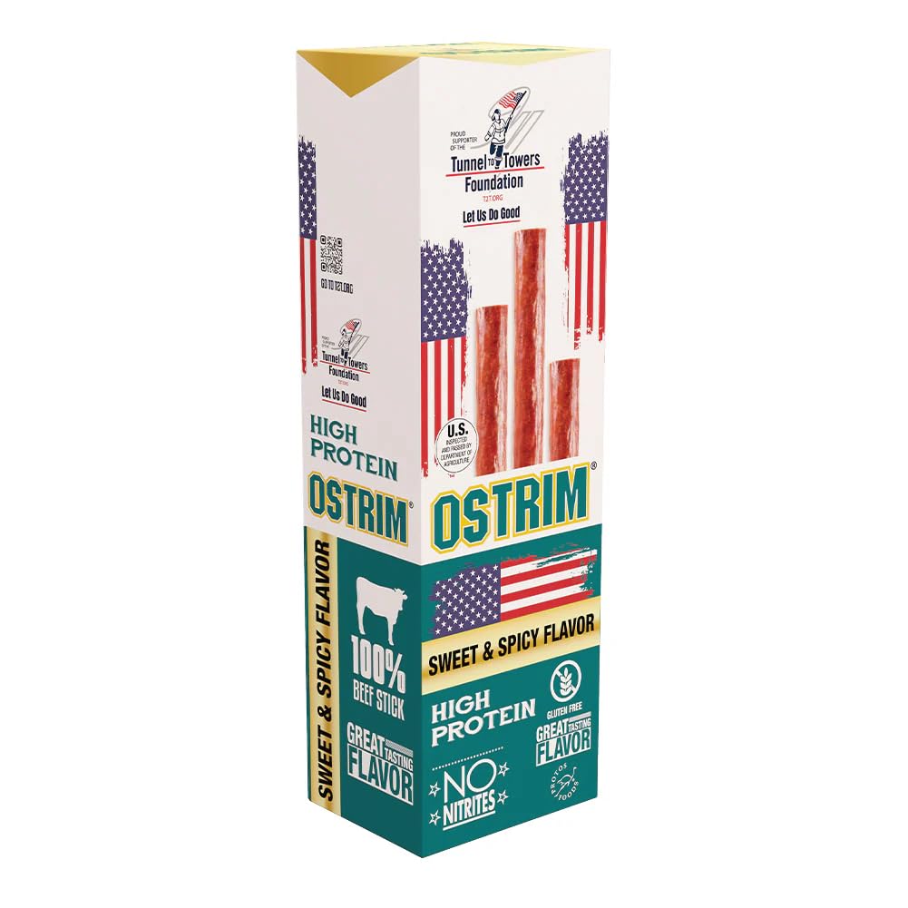Ostrim Beef Snack Sticks, 1oz, High Protein, Keto & Paleo Friendly, Sugar Free, Gluten Free, No MSG, No Nitrates (Pack of 12) (1 oz, Sweet & Spicy)