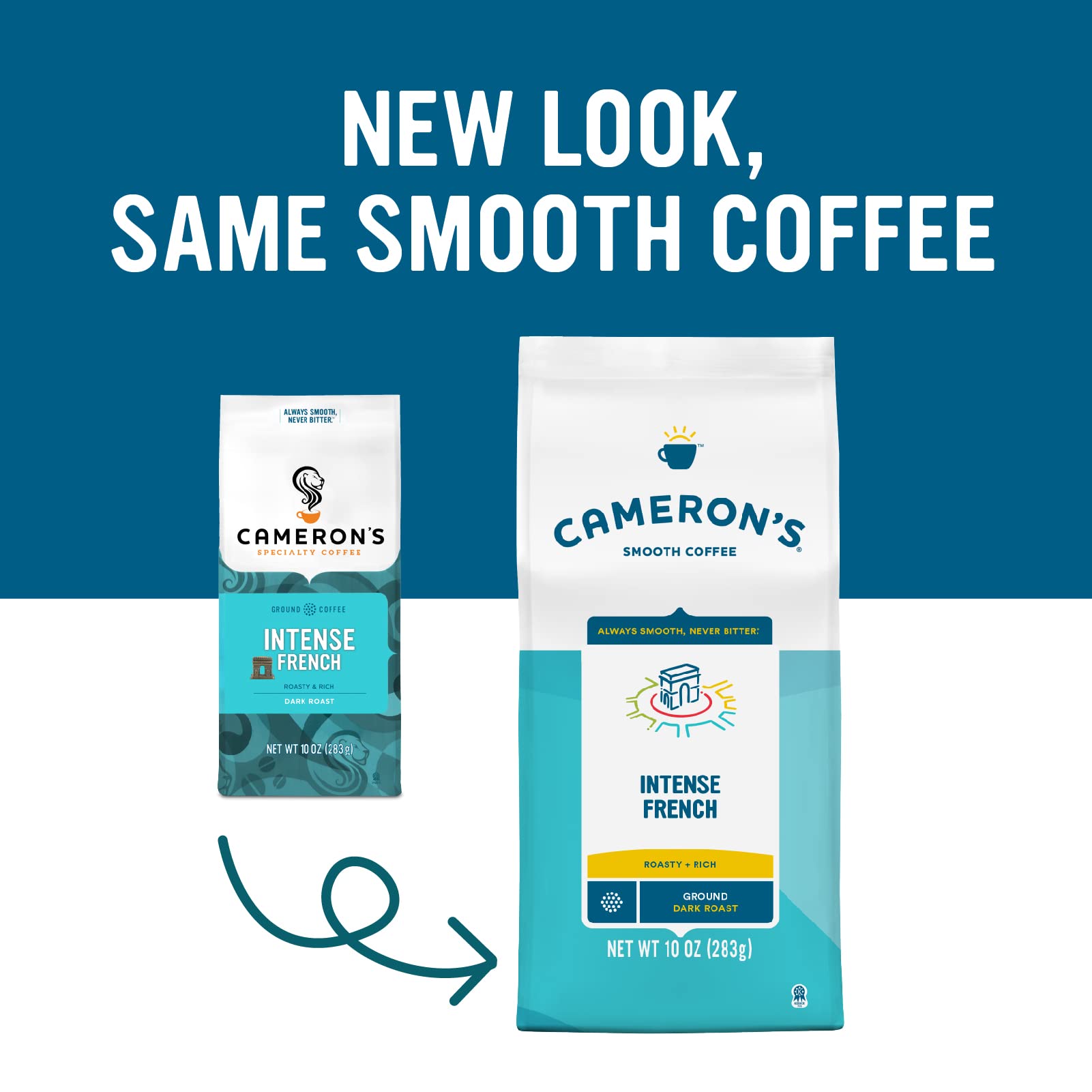 Cameron's Coffee Intense French Ground Coffee, Dark Roast, 100% Arabica, 10-Ounce Bag, (Pack of 1)