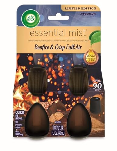 Air Wick Essential Mist - Twin Refill Bonfire & Crisp Fall Air, 2 Refills