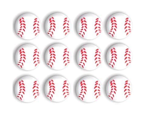 24 pc - Sport Theme Edible Sugar Cake Cupcake Cookie Toppers Decorations (Baseball)