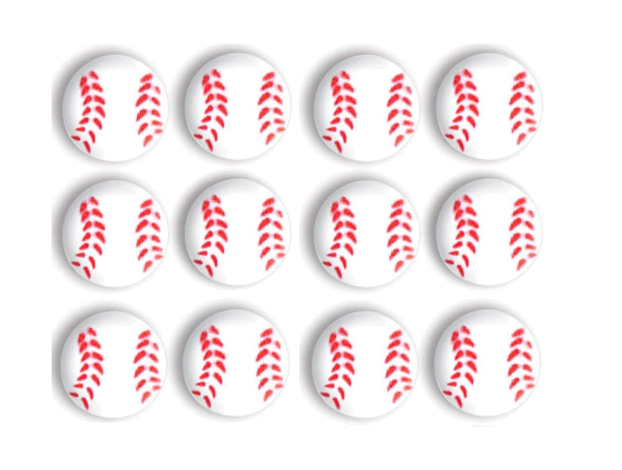 24 pc - Sport Theme Edible Sugar Cake Cupcake Cookie Toppers Decorations (Baseball)