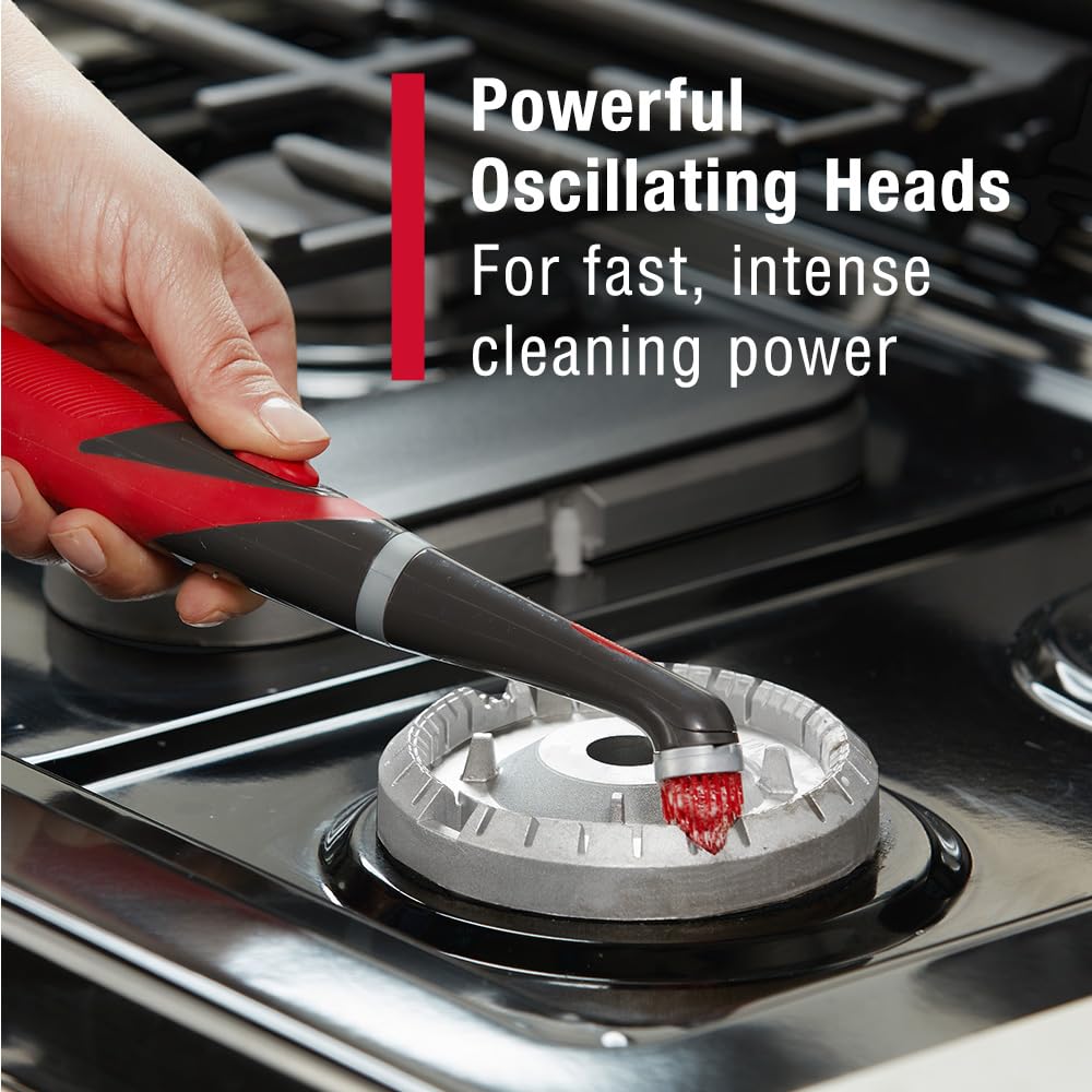 Rubbermaid Reveal Power Scrubber 5-Piece Kit, Cordless Electric Battery Powered Spin Scrub Brush, Water Resistant