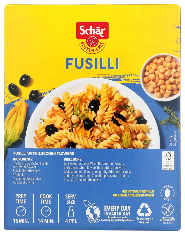 Schar Naturally Gluten-Free Fusilli, 12-Ounce Boxes (Pack of 5)