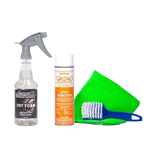 LANE'S Carpet Cleaning & Spot Remover Kit - 32oz Dry Foam, Spot Remover, Carpet Brush, Microfiber Towels, No Water is Needed, Safe and Easy to Use