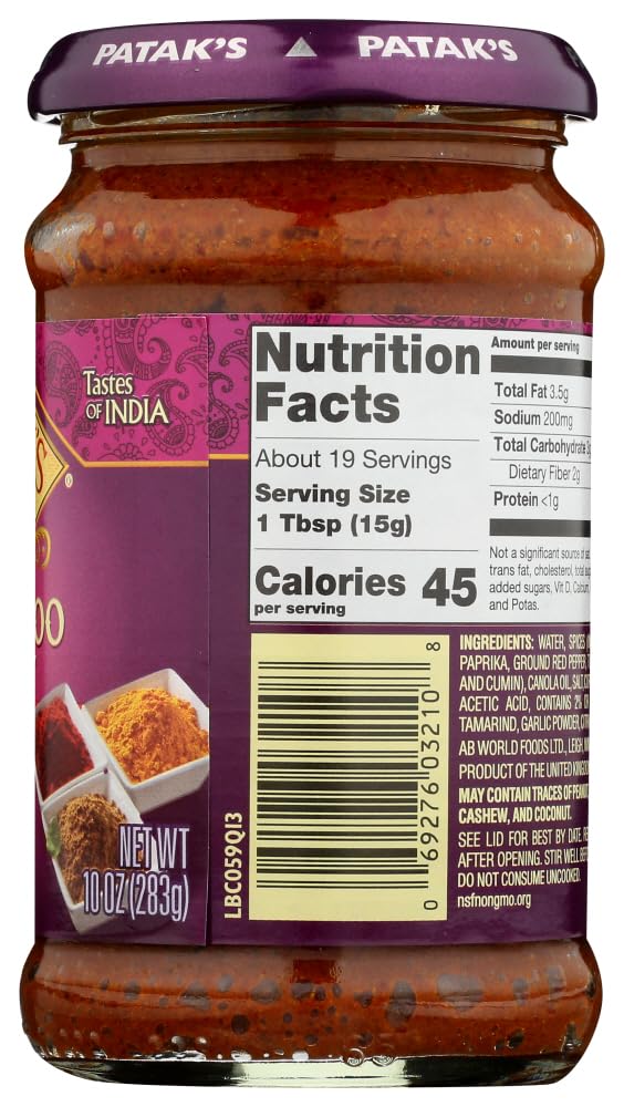 Patak's Original Vindaloo Curry Paste (Cumin & Chile) Hot - 10 oz by Patak's