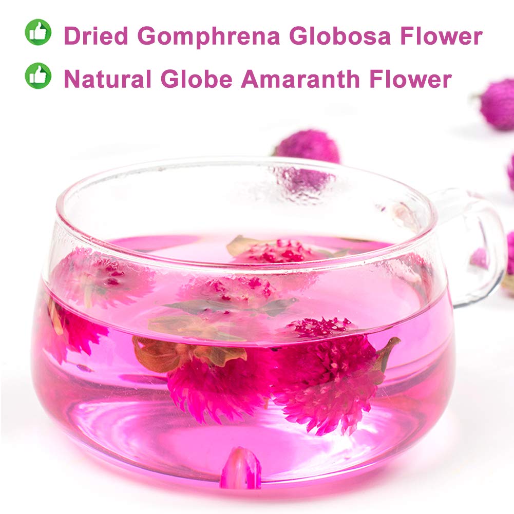 Plant Gift Dried Gomphrena globosa Flower, Natural Globe Amaranth Flower Blooming Flower Tea Natural Royal Scented Tea Gomphrena Rose Tea, Globe