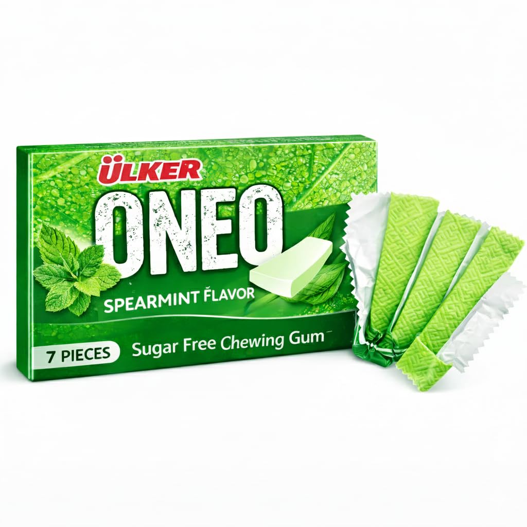 Ceres Gourmet Spearmint Sugar Free Gum Sticks - Xylitol Chewing Gum Slim Packs - 27 Packs with 7 Individually Wrapped Pieces Each - Long Lasting