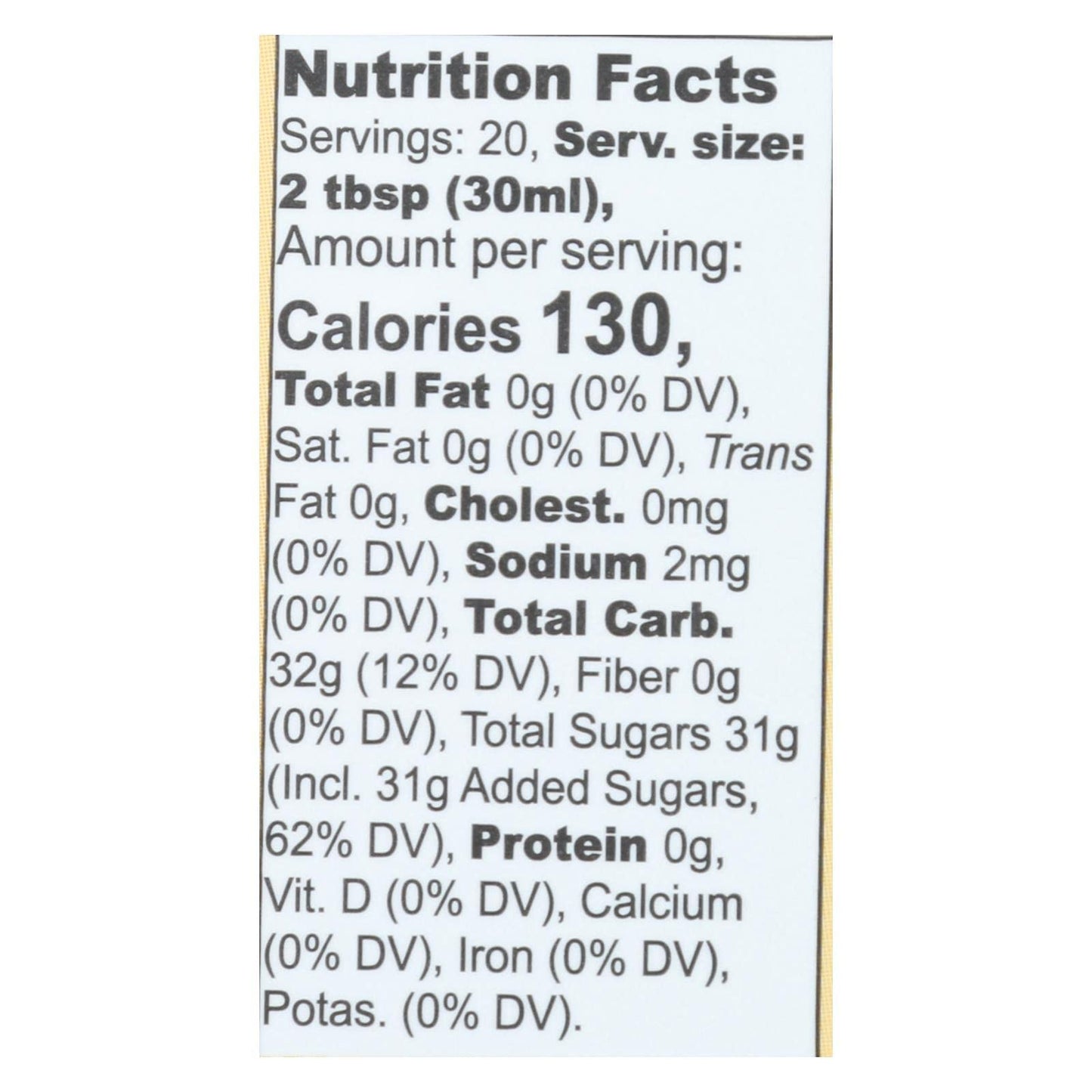 Wholesome Sweeteners Organic Original Pancake Syrup, 20 Fluid Ounce -- 6 per case
