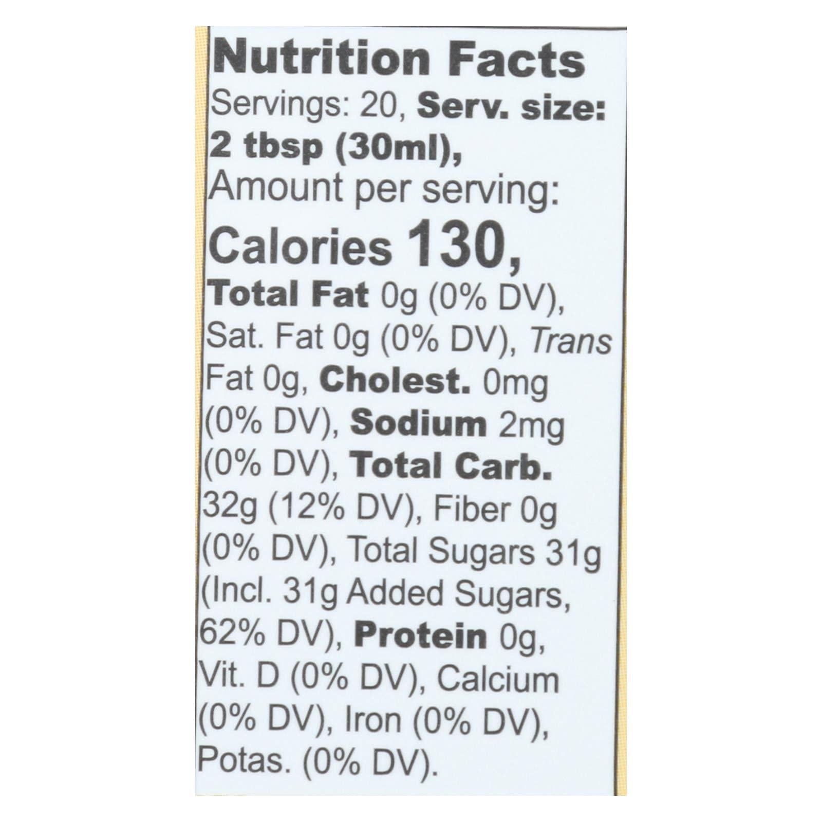 Wholesome Sweeteners Organic Original Pancake Syrup, 20 Fluid Ounce -- 6 per case
