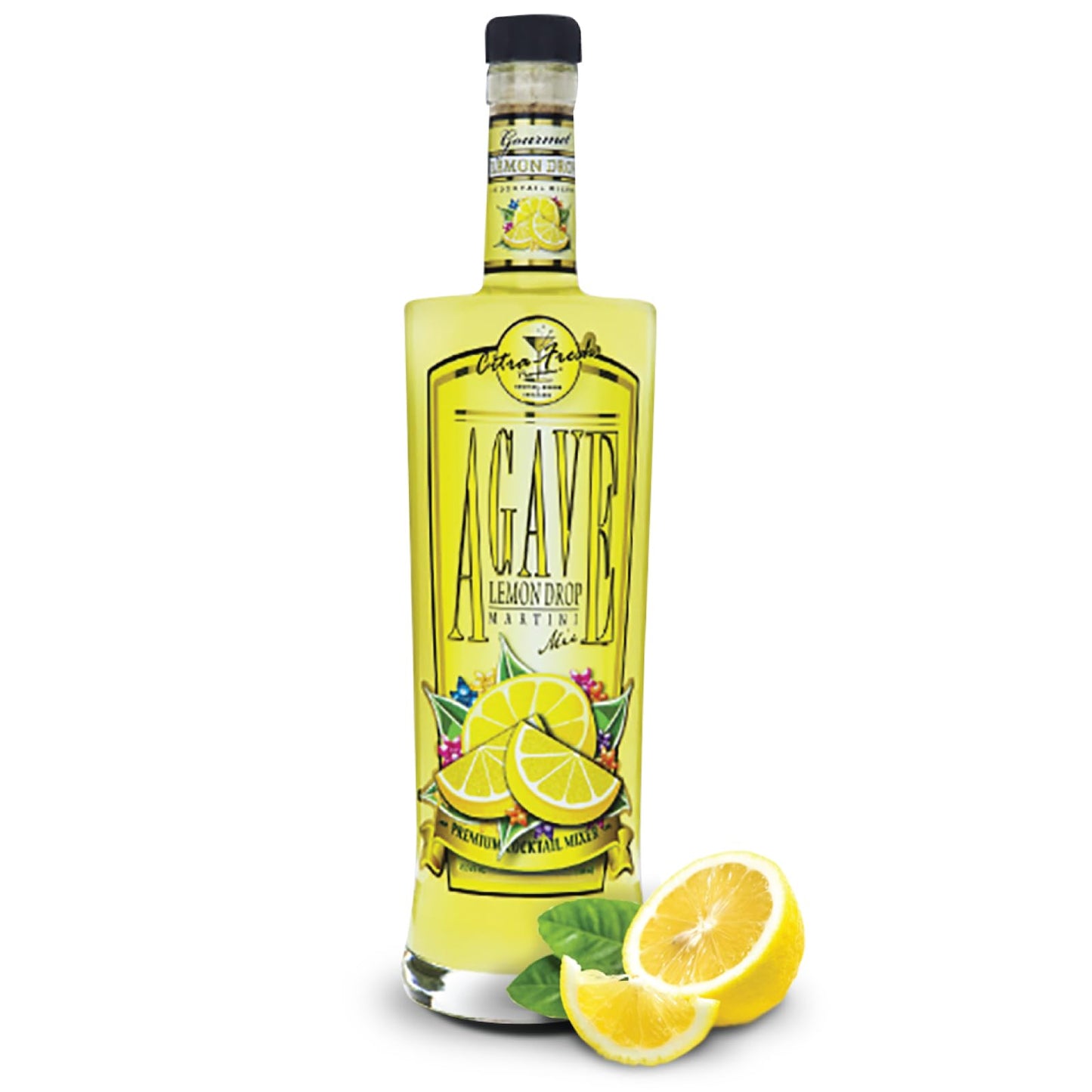Premium Agave Lemon Drop Cocktail Mix (750 ml Glass Bottle)