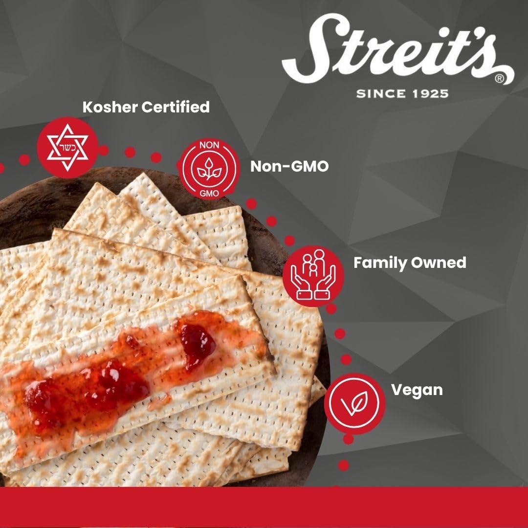 Streit's Passover Egg Matzo - Thin & Crispy, Kosher Certified, Family Owned, Pair with Soups, Spreads & Salads, Made in USA (12oz, Pack of 3)
