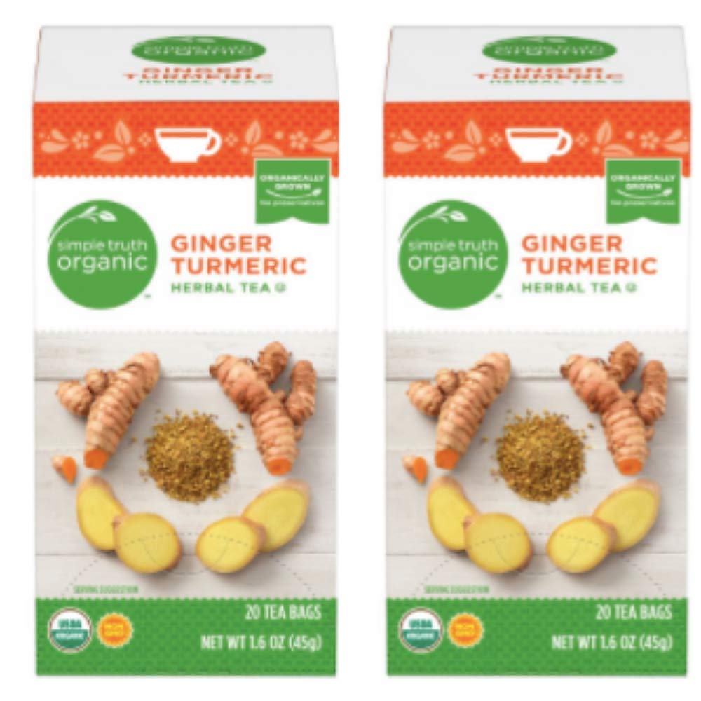 Simple Truth Organic Ginger Turmeric Herbal Tea 20 ct (Pack of 2)