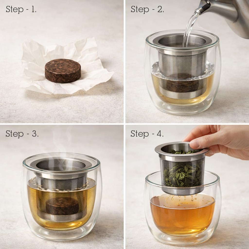 Compressed Jasmine & Green Tea Coins - Premium Jasmine Chinese Tea | Floral, Smooth Flavor | 20 Pressed Mini Tea Cakes
