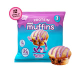 Prime Bites Minis - High Protein Muffin (12 Per Box, Blueberry) - 15g of Protein, 5g of Collagen, Gluten Free, Low Sugar Treat, Delicious Protein