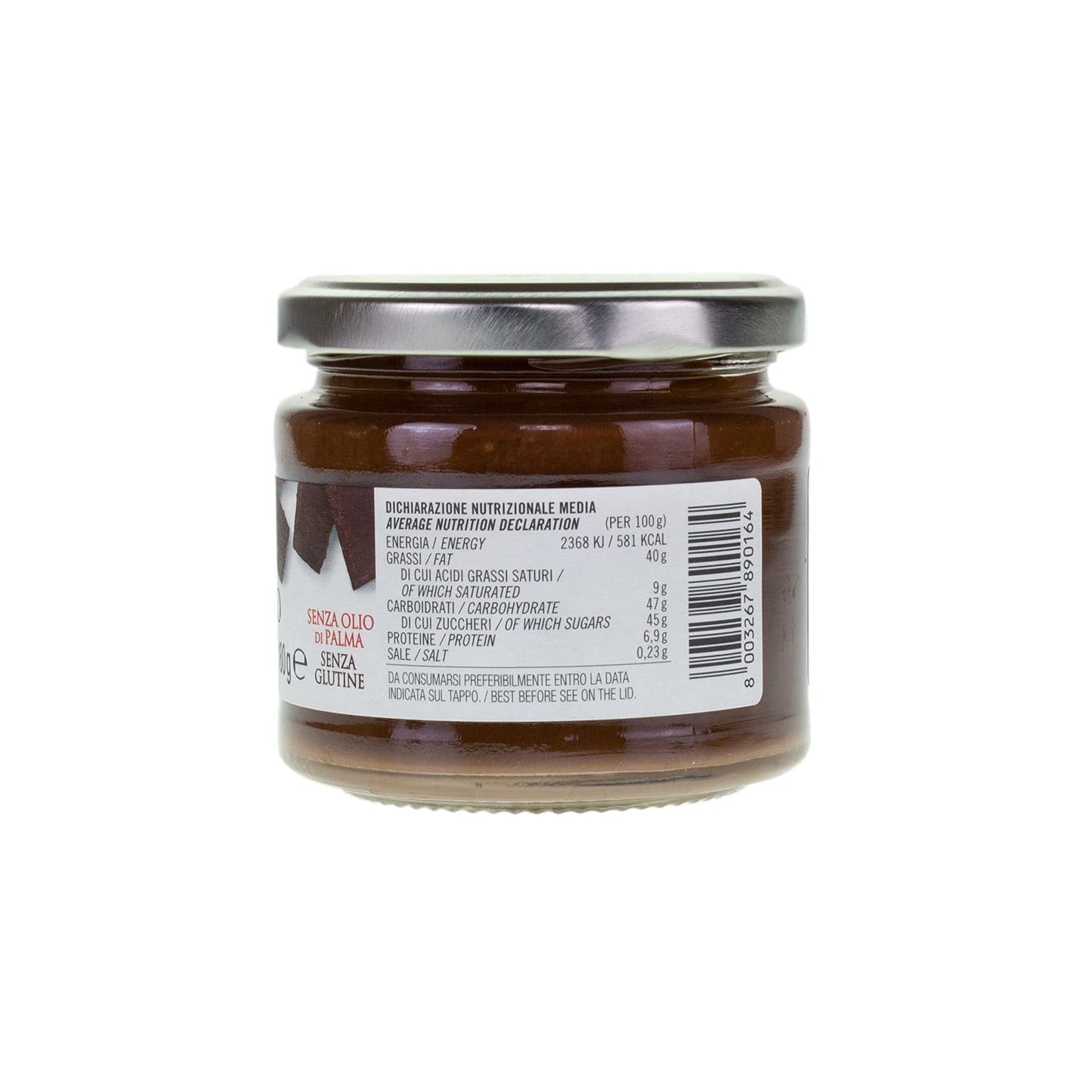 CAMPO D'ORO CHOCOLATE SPREAD 180 Gr. Dark chocolate sweet cream Modica PGI. Dark Chocolate spread with milk. Italian chocolate, chocolate butter