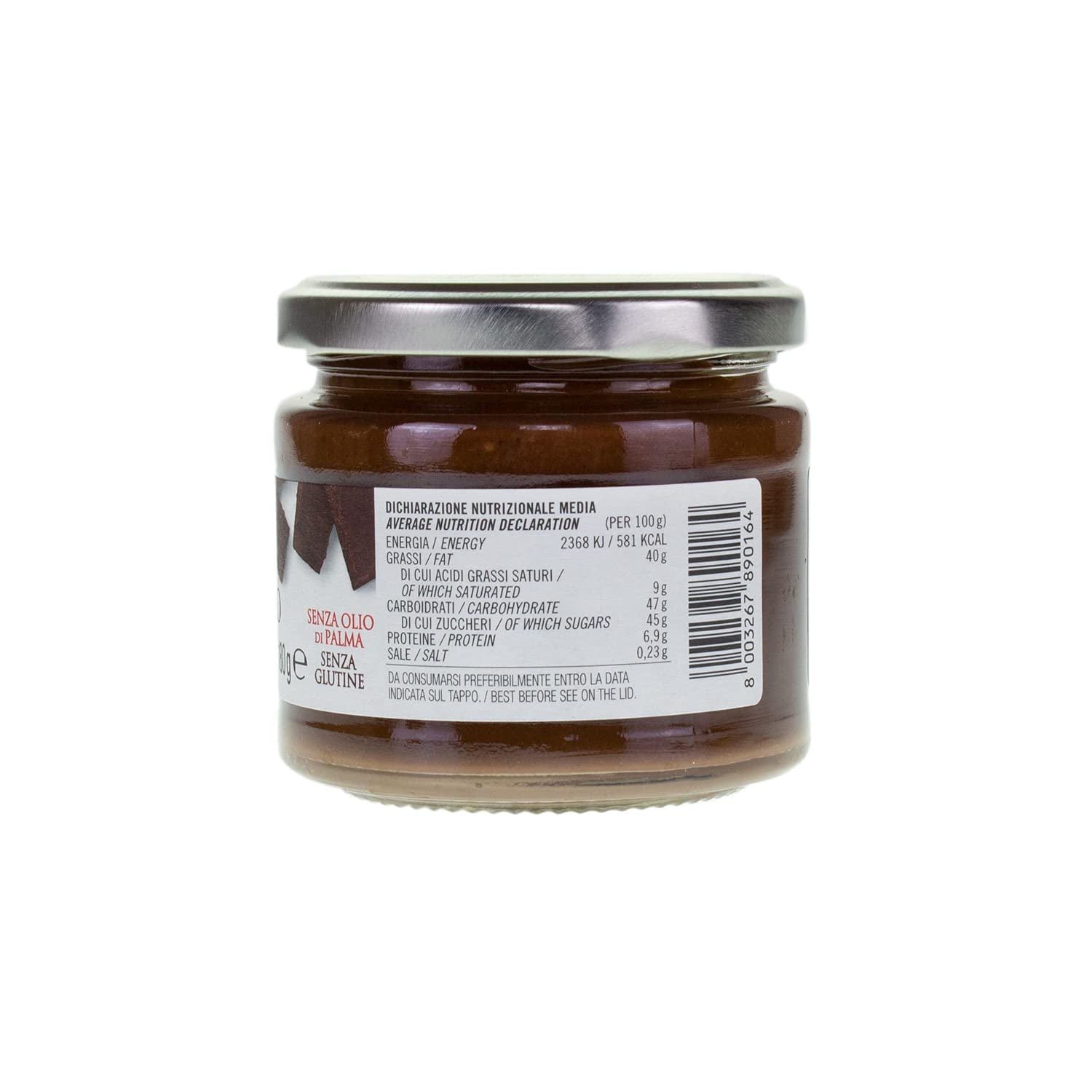 CAMPO D'ORO CHOCOLATE SPREAD 180 Gr. Dark chocolate sweet cream Modica PGI. Dark Chocolate spread with milk. Italian chocolate, chocolate butter