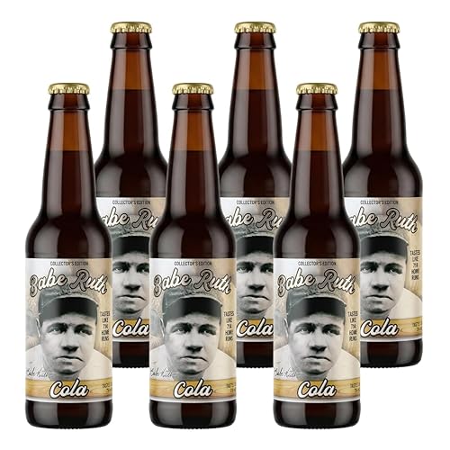 Rocket Fizz Babe Ruth Cola Soda Flavor | Cane Sugar | Craft Soda Pop Drinks | 12 oz in Glass Bottle (6 Pack)